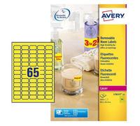 Avery labels L7651Y-25 Yellow, Ultragrip, Jam Free 65/sht, 25 sht/pk 1625 total