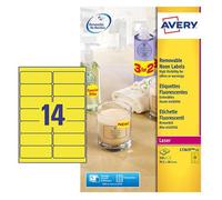 Avery Laser Label 99.1x38.1mm Neon Yellow (Pack of 350) L7263-25