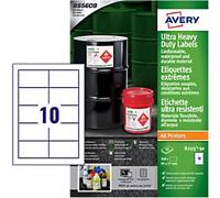 Avery Laser, Inkjet Heavy Duty Labels B7173-50 Adhesive A4 White 99 x 38 mm 50 Sheets of 10 Labels