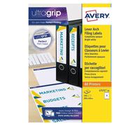 Avery L7171-25 Self-Adhesive Lever Arch File Labels, 4 Labels Per A4 Sheet, 100