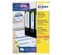 Avery Laser Inkjet Lever Arch Labels 200x60mm Wht (Pack of 100) L7171-25