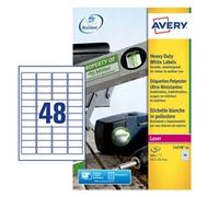 Avery labels L4778-20 Heavy duty/weatherproof 48 labels/sheet, 20 sht/pk 960 tot