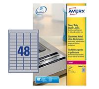Avery Lase Label H/Duty 48 Pe Sheet Silve (Pack of 960) L6009-20