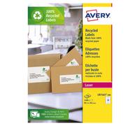 Avery Laser Labels Recycled 14 Per Sheet Stationery Wht Pack of 1400 LR7163-100