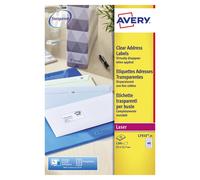 Avery Laser Mini Label 22X127mm 48 Per A4 Sheet Clear Pack 1200 Labels L7553-25