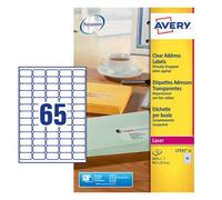 Avery Laser Mini Label 38x21mm 65 Per A4 Sheet Clear (Pack 1625 Labels) L7551-25