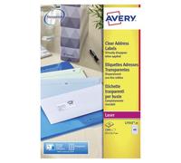 Avery Laser Mini Labels 22x12mm 48/Sheet Clear Pack of 1200 L7553-25