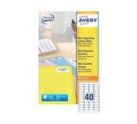 Avery Laser Mini Labels 45.7x25.4mm 40 Per Sheet White (Pack of 1000) L7654-25