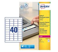 Avery Laser NoPeel Anti-Tamper Permanent Label 45.7x25mm 40 Per A4 Sheet White (Pack 800 Labels) L6145-20