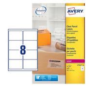Avery Laser Parcel Label 99x67.7mm 8 Per A4 Sheet Clear (Pack 200 Labels) L7565-25