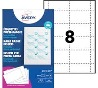 25 Sheets Avery LR7418-25 Perforated Printable Inserts for Name Badges 90x60mm