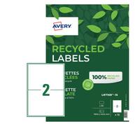 Avery Laser Recycled Address Label 199.6x143.5mm 2 Per A4 Sheet White (Pack 30 Labels) LR7168-15