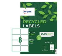Avery Laser Recycled Address Label 99.1x67.7mm 8 Per A4 Sheet White (Pack 120 Labels) LR7165-15