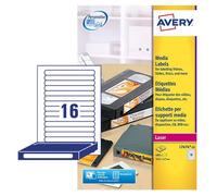 Avery Handwritable Laser Media Labels L7674-25 – Video Spine/Data 145x17mm, 16 per A4 Sheet White
