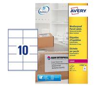 Avery Laser Weatherproof Parcel Label 99x57mm 10 Per A4 Sheet White(Pack 250 Labels)L7992-25