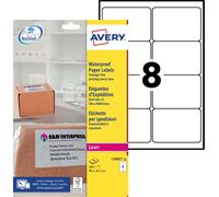 Avery Laser Weatherproof Parcel Label 99X67mm 8 Per A4 Sheet White Pack 200 Labe