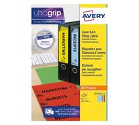Avery L7171A-20 Printable, Customisable Assorted Colours Lever Arch File Labels, 4 Labels Per A4 Sheet, 80 Labels Per Pack