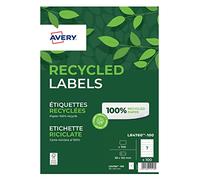Avery LR7160-15 Printable, Recycled Blank Paper Labels, 21 Labels Per A4 Sheet, White