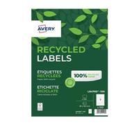 Avery LR7160-15 Printable, Recycled Blank Paper Labels, 21 Labels Per A4 Sheet, White