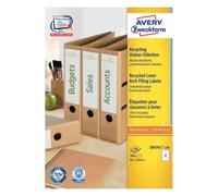 Avery Avery Recycled Filing Label Lever Arch File 192x61mm 4 Per A4 Sheet White