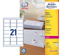Avery LR7160-100 Recycled Laser Address Labels 63.5mm x 38.1mm - White (2100 Labels)