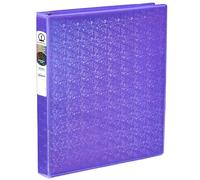 Avery Luxe Collection Durable Holographic 3 Ring Binder, Customizable View Cover, 1 Inch Round Rings, 1 Holographic Violet Binder (03226)