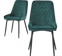 Avery LUXE Green Velvet Dining Chair x2 Velvet Fabric Priced per Pair