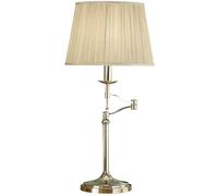 Avery Luxury Swing Arm Table Lamp Bright Nickel & Beige Shade Adjustable Light