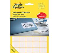 Avery Manual Labels, White, 22 x 18 mm - self-adhesive labels (White, 22 x 18 mm, White, Rounded rectangle, 22 x 18 mm, Paper)