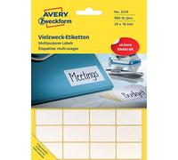 Avery Manual Labels, White, 29 x 18 mm - self-adhesive labels (White, 29 x 18 mm, White, Rounded rectangle, 29 x 18 mm, Paper)
