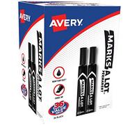 AVERY Marks-A-Lot Large Desk-Style Chisel Tip, Value Pack 36 Black Permanent Markers are perfect for signs and posters (98206)