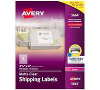 Avery Matte Frosted Clear Address Labels for Laser Printers, 3-1/3" x 4", 300 Labels (5664)