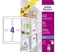 Avery MD4001 Bottle Labels, 120 x 90 mm - White