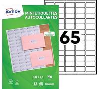Avery Mini Labels 38.1 x 21.2 mm Pack of 780