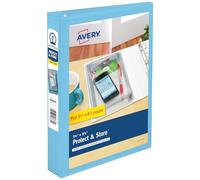 Avery Mini Protect and Store View 3 Ring Binder, 1 Inch Round Rings, 1 Light Blue Binder (23014)