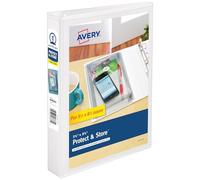 Avery Mini Protect and Store View 3 Ring Binder, 1 Inch Round Rings, 1 White Binder (23011)