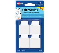 Avery Mini Ultra Tabs, 1" x 1.5", 2-Side Writable, White, 40 Repositionable Tabs (74788)