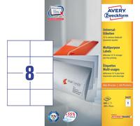 Avery Ultragrip Multipurpose Labels 105x74mm 8 Per Sheet White (Pack of 800)