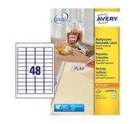 Avery Multipurpose Mini Removable Label 45.7x21.2mm 48 Per A4 Sheet White (Pack