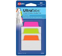 Avery Multiuse Ultra Tabs, 2" x 1.5", 2-Side Writable, Neon Pink/Green/Orange, 24 Repositionable Tabs (74753)