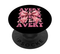 AVERY Name Coquette Bow Aesthetic for Women Girls PopSockets Adhesive PopGrip