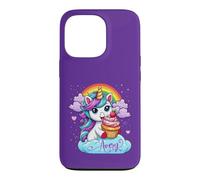 Avery Name Purple Personalized Unicorn With Cupcake Case for iPhone 13 Pro