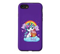 Avery Name Purple Personalized Unicorn With Cupcake Case for iPhone SE (2020) / 7/8