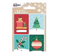 Avery NGIFT13.UK Traditional Christmas Gift Labels 3 Sheets of 12 Labels