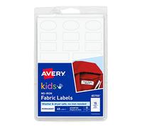Avery No Iron Clothing Labels, Washer & Dryer Safe, Writable Fabric Labels, 45 Labels, 1 Pack (40700)