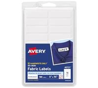 Avery No-Iron Fabric Labels, 1/2" x 1-3/4", Washer and Dryer-Safe Waterproof Labels, Non-Printable, 180 Total (40721)