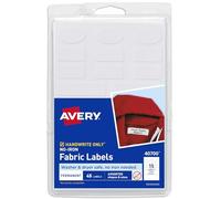 Avery No-Iron Fabric Labels, Assorted Shapes and Sizes, Washer and Dryer-Safe Waterproof Labels, Non-Printable, 45 Total (40700)