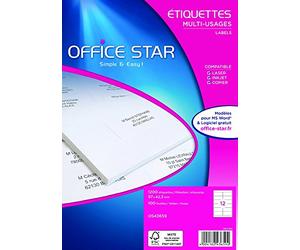 Avery Office Star Box of 1,200 White Multi-Use Labels 97x42 mm