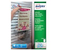 Avery (PACK OF 10) Adhesive Sign Pockets A4 Transparent L7083-10 FREE DELIVERY