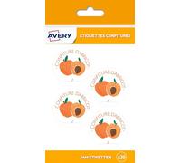 AVERY Pack of 20 Apricot Jam Labels Diameter 47.5 mm